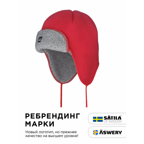 фото Шапка ушанка aswery для мужчин и женщин, размер 53, красный