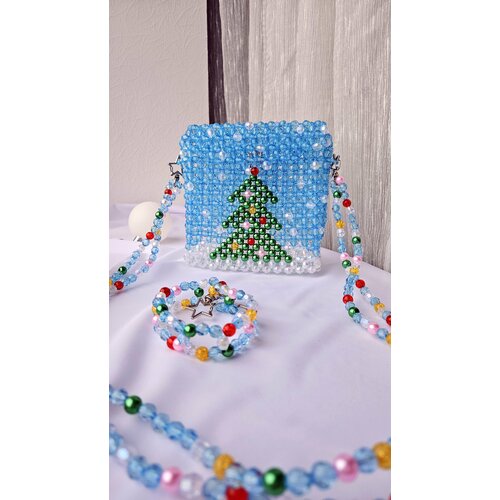 фото Сумка ёлочка ёлочка, фактура рельефная, зеленый, розовый magic hands