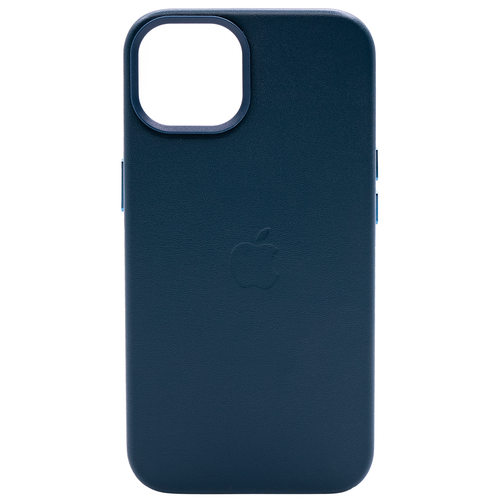 Чехол для iPhone 14 кожаный с MagSafe Темно-синий