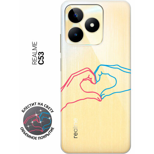 Силиконовый чехол на Realme C53, Рилми С53 с 3D принтом Fall in Love прозрачный силиконовый чехол на realme c53 рилми с53 с 3d принтом fall in love прозрачный