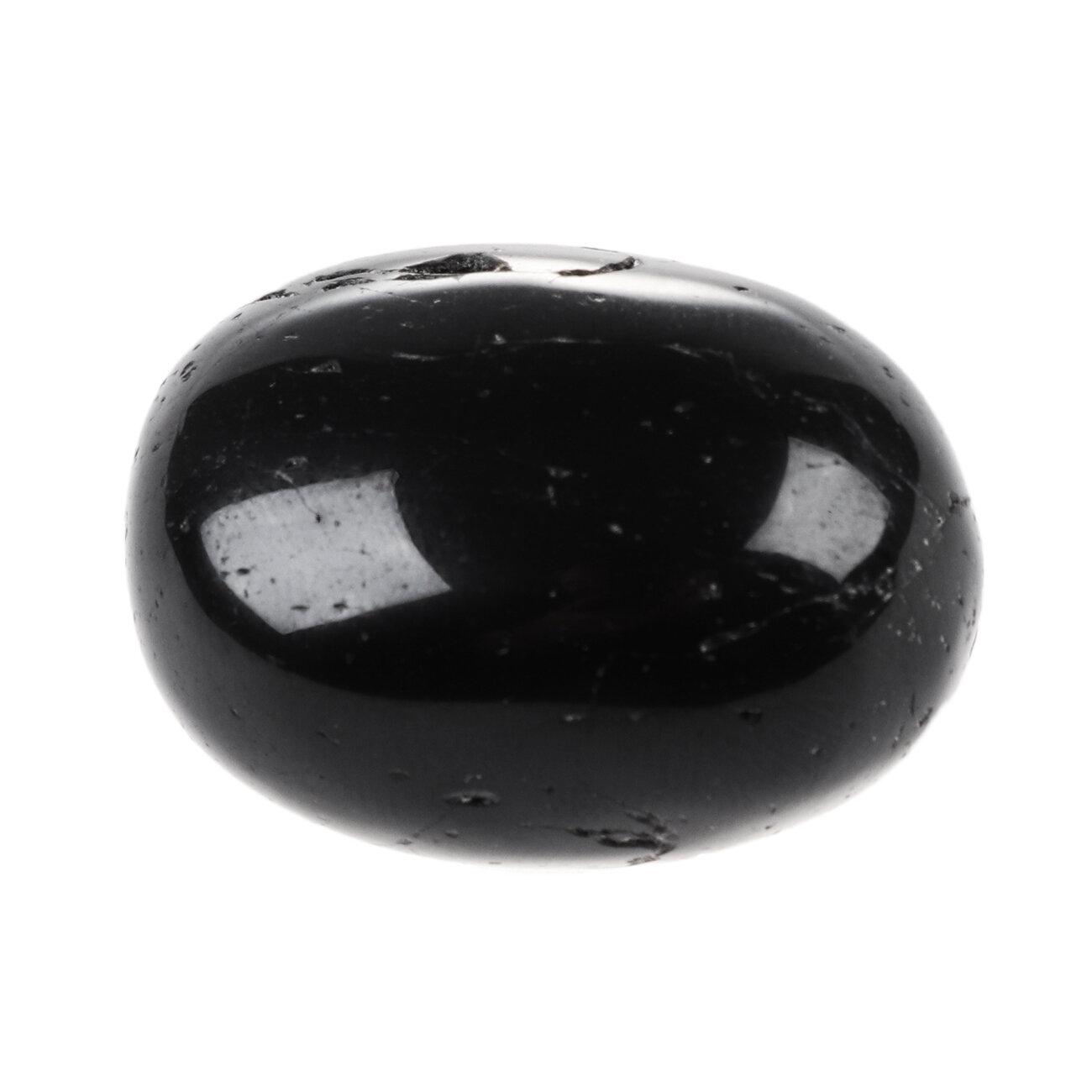 Камень натуральный "Черный Турмалин Шерл", галтовка (5-10 г, 18-23 мм)