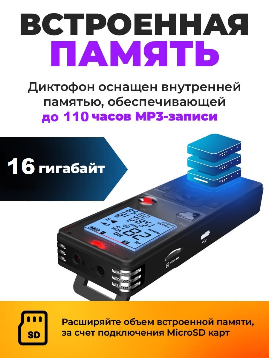 Диктофон RITMIX RR-820 16Gb Black