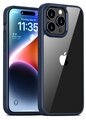 Прозрачный чехол для Apple IPhone 15 Pro / Айфон 15 Про с силиконовым кантом Crystal Case (Темно-синий)