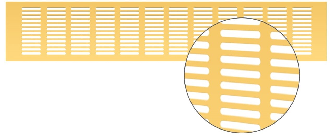 Вентиляционная решетка Благовест 100x500, золото — фото 1