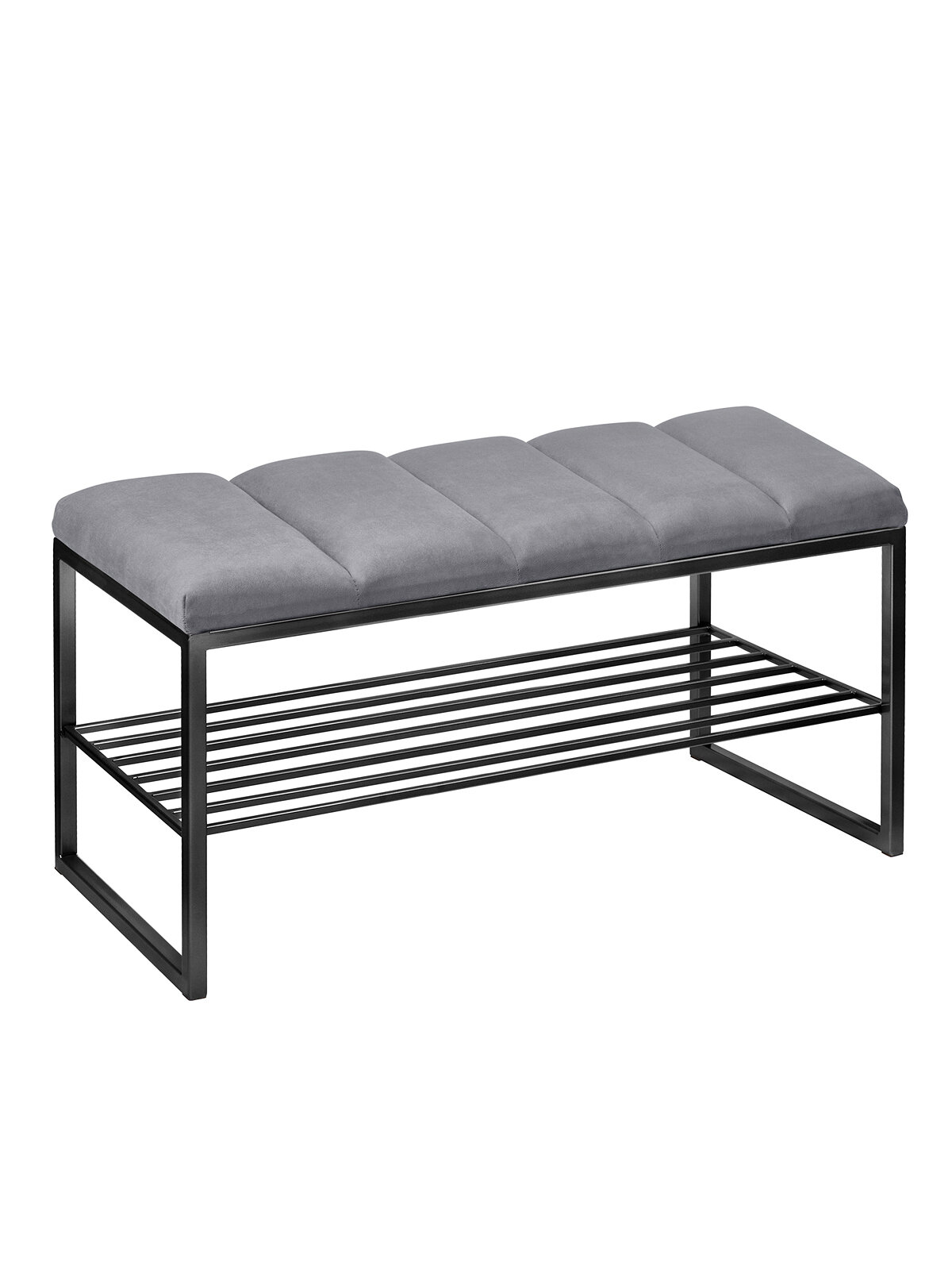 Банкетка в прихожую GREENWEEN RUBY MINI, черный каркас, сидение Light Blue, Bulon 850х400х435 — фото 1