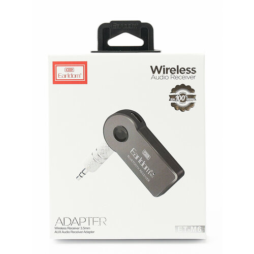 Ресивер Bluetooth для музыки Earldom M6 (USB, AUX, микрофон) usb ресивер earldom et m22 bt 5 0 микрофон 3 5 мм черный