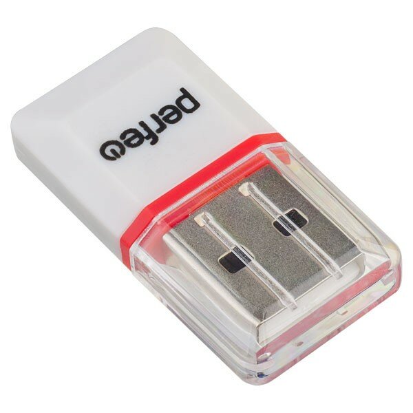 Картридер Perfeo Card Reader Micro SD, (PF-VI-R008), белый — фото 7