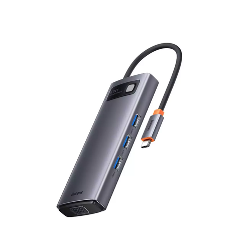 Хаб USB Baseus Metal Gleam Series 6-in-1 Type-C - 3xUSB30 HDMIPDVGA Grey WKWG030013 469000₽
