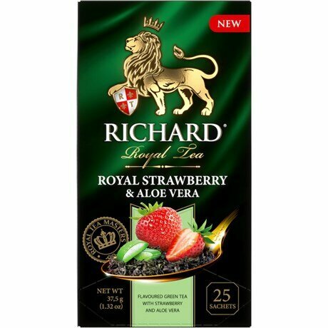 Чай зеленый Richard Royal Strawberry-Aloe Vera 25*1.5г Май-Фудс - фото №6