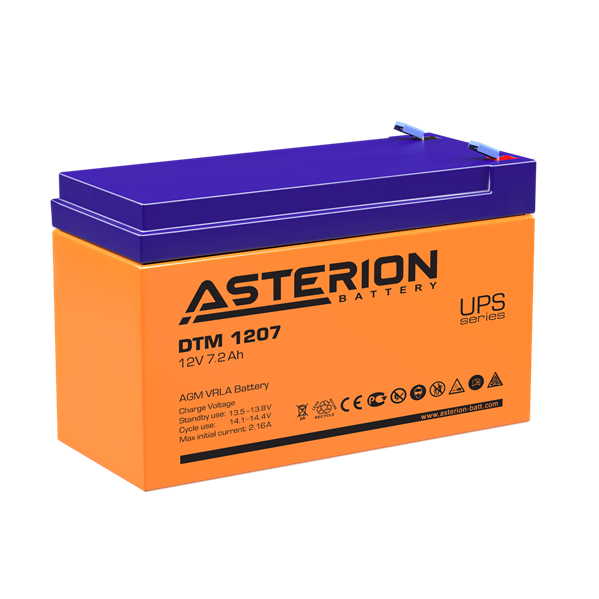 Аккумуляторная батарея Asterion (производитель Energon\Delta) Аккумуляторная батарея для ИБП DTM 1207 (12V/7.2Ah) (DTM 1207 Asterion)