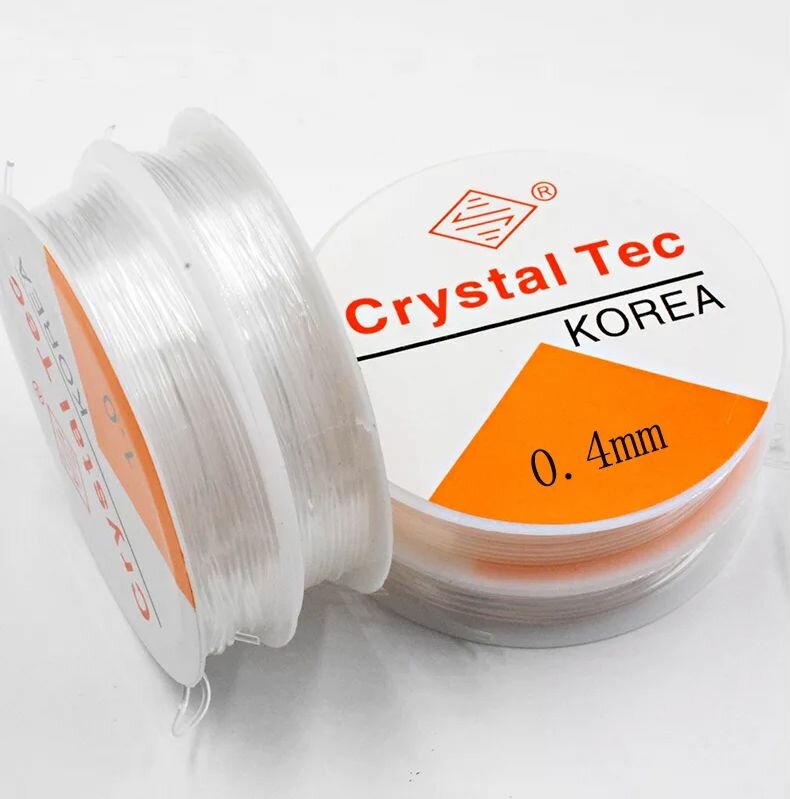 Резинка для браслетов Crystal Tec 0.4 мм прозрачная, 2 штуки