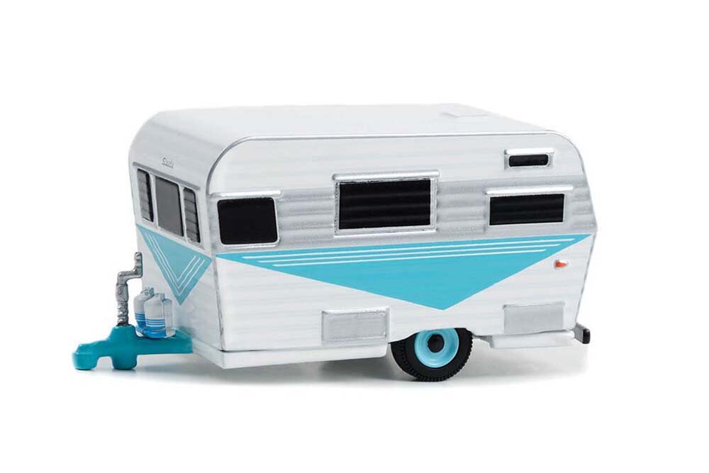 Модель коллекционная Trailer кемпер трейлер siesta travel trailer 1958 teal white polished silver  длина модели 6 10 см 