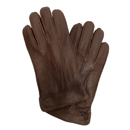 фото Перчатки мужские натуральная кожа, подкладка шерсть, коричневые, размер 9 farelboss