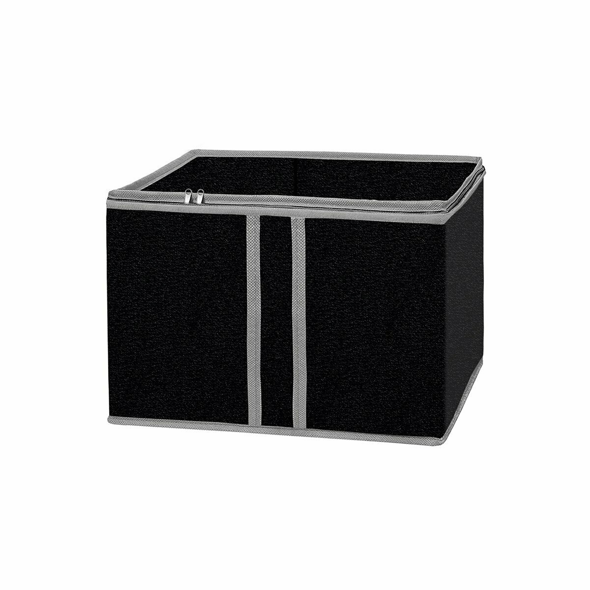 Коробка для стеллажей и антресолей Black 35х30х25 см спанбонд плотность 70гр/квм двусторонняя молния твердые стенки и дно удобная ручка