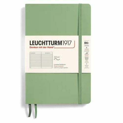 Записная книжка Leuchtturm Paperback В6+ в линейку пастельный зеленый 123 стр.