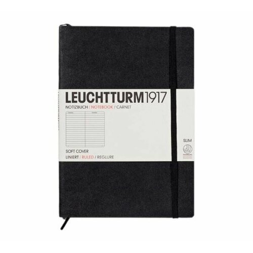 Записная книжка Leuchtturm Medium A5 в линейку черная 123 стр.