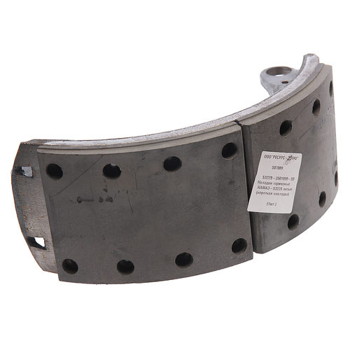 Колодки тормозные КАМАЗ-53229 литые (короткая накладка) (1шт.) Ресурс-техно