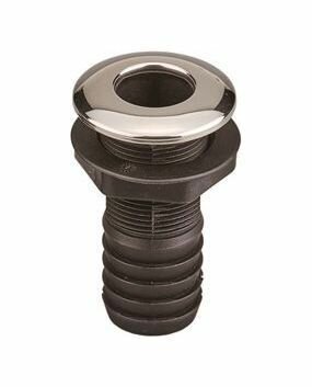 Разъем водосброса пластиковый с крышкой из нержавеющей стали под шланг 25,4 мм, черный
