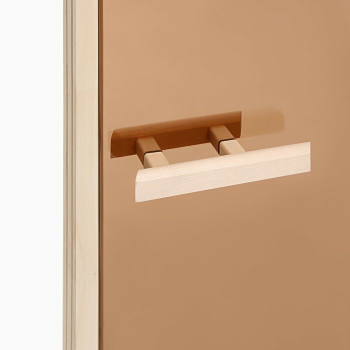Дверь для бани и сауны "Бронза", размер коробки 180х80 см, липа, 8 мм - фотография № 2