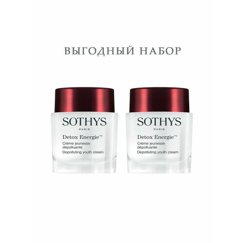 Sothys, Антивозрастной крем для лица детокс, 2х50 мл sothys paris омолаживающий энергонасыщающий детокс крем 50 мл sothys paris detox energie