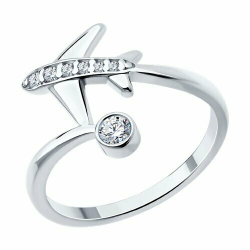 фото Кольцо diamant online, серебро, 925 проба, фианит, размер 16.5, бесцветный