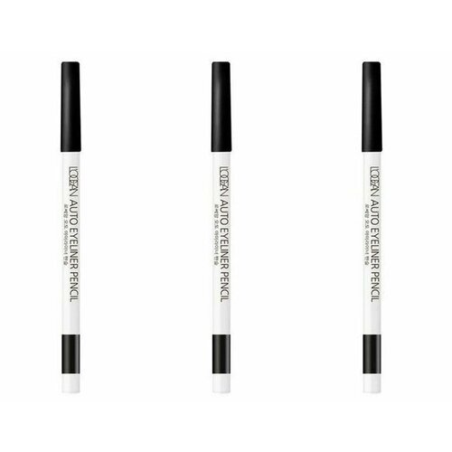 L'ocean Карандаш для глаз Auto Eyeliner Pencil, автоматический, водостойкий, тон №02 Twinkle Black, 0,5 г, 3шт