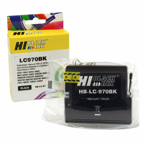 Картридж Hi-Black для струйных принтеров Brother MFC-260c/235c/DCP-150c/135c, LC970Bk/LC1000Bk, совместимый, цвет черный