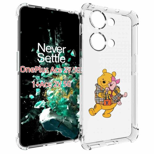 Чехол MyPads модный-медведь-из-винни-пуха для OnePlus Ace 2V задняя-панель-накладка-бампер