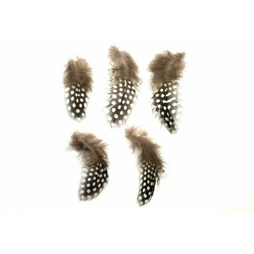 Перо декоративное окрашенное 6-12 см, цвет серый, 1003-014, 5 шт