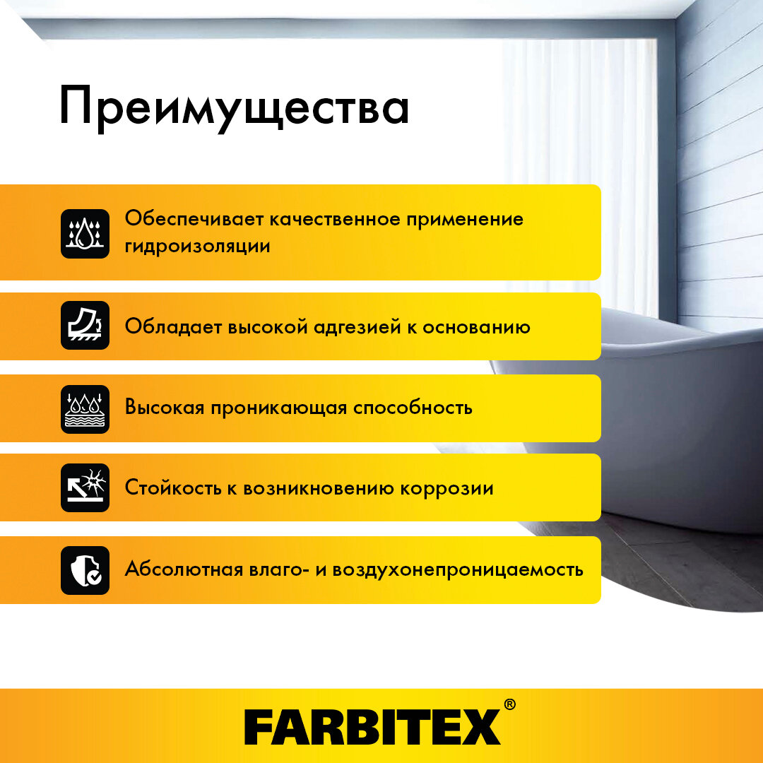 праймер Farbitex битумный 1,7кг, арт.4300003450 - фото №3