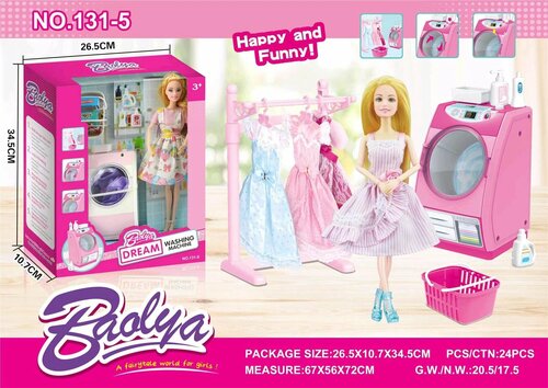 Кукла Барби со стиральной машиной/игрушки для девочек 3-7 лет