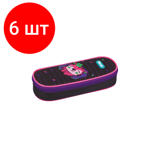 Комплект 6 шт, Пенал корпусный 1 отделение, 220*90*45 Först Pink tiger, полиэстер