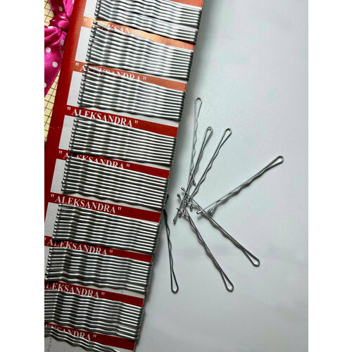 Невидимки ALEKSANDRA для волос 55 см серебристые 100шт 220₽