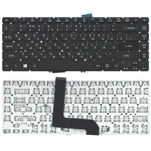 Клавиатура для ноутбука Acer Aspire M5-481T черная без рамки аккумулятор для ноутбука acer m5 481pt 11 1v 4500mah