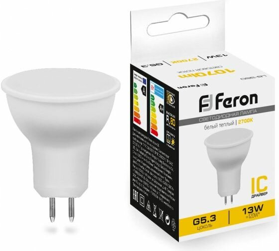 Светодиодная лампа FERON LB-960 MR16 G5.3 13W 2700K 38188