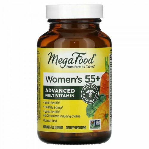 MegaFood, Multi for Women 55+, 60 Tablets