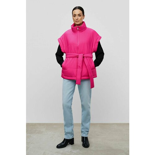 фото Жилет baon, карманы, ветрозащитный, водонепроницаемый, пояс/ремень, без капюшона, размер 50, розовый