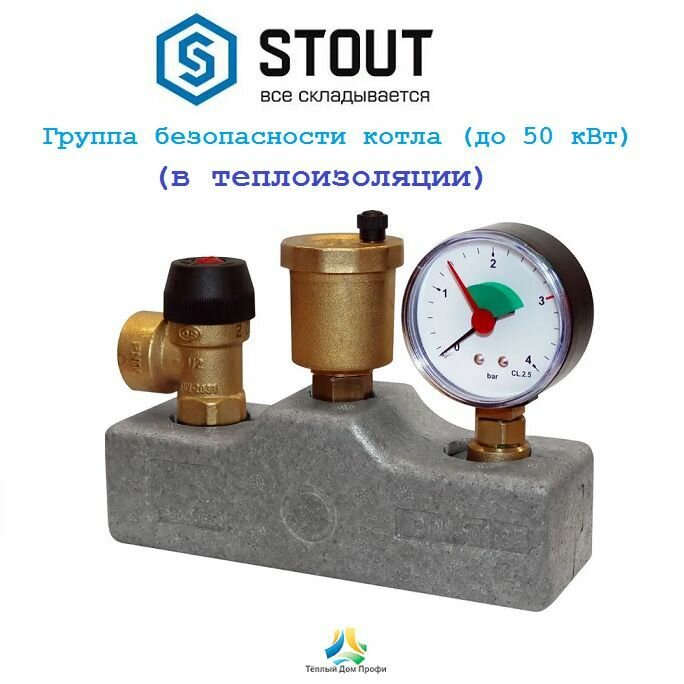 Группа безопасности котла STOUT (до 50 кВт) (в теплоизоляции)