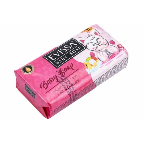 Детское туалетное мыло в картонной упаковке EVISSА 90 гр, Розовое М5145
