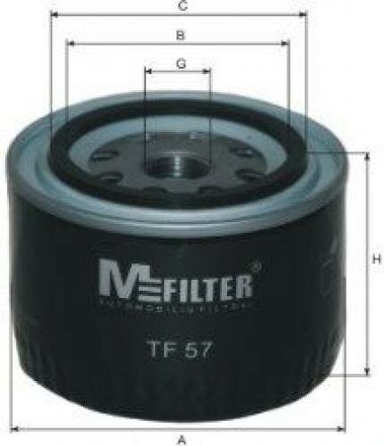 Масляный фильтр Mfilter TF57 Case: 3136569R1 395789R92 3136569. Citroen / Peugeot: MLS000-144A 1109-A0. Cummins: 162097