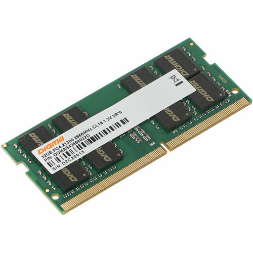 Память DDR4 32Gb 2666MHz Digma DGMAS42666032D RTL PC4-21300 CL19 SO-DIMM 260-pin 12В dual rank 919200₽