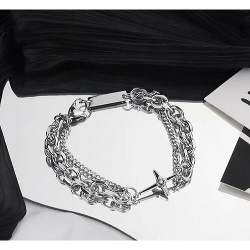 Браслет-цепочка Innuendo, размер 21 см, размер one size, серебристый