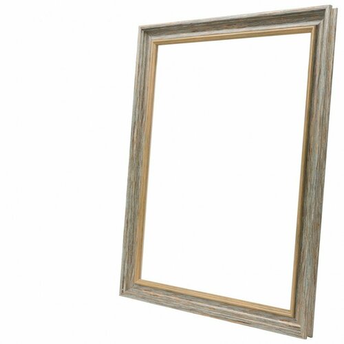 Рама багетная 50х70 см, шир. 34 мм, пластик, светло-золотая патина, Б 912