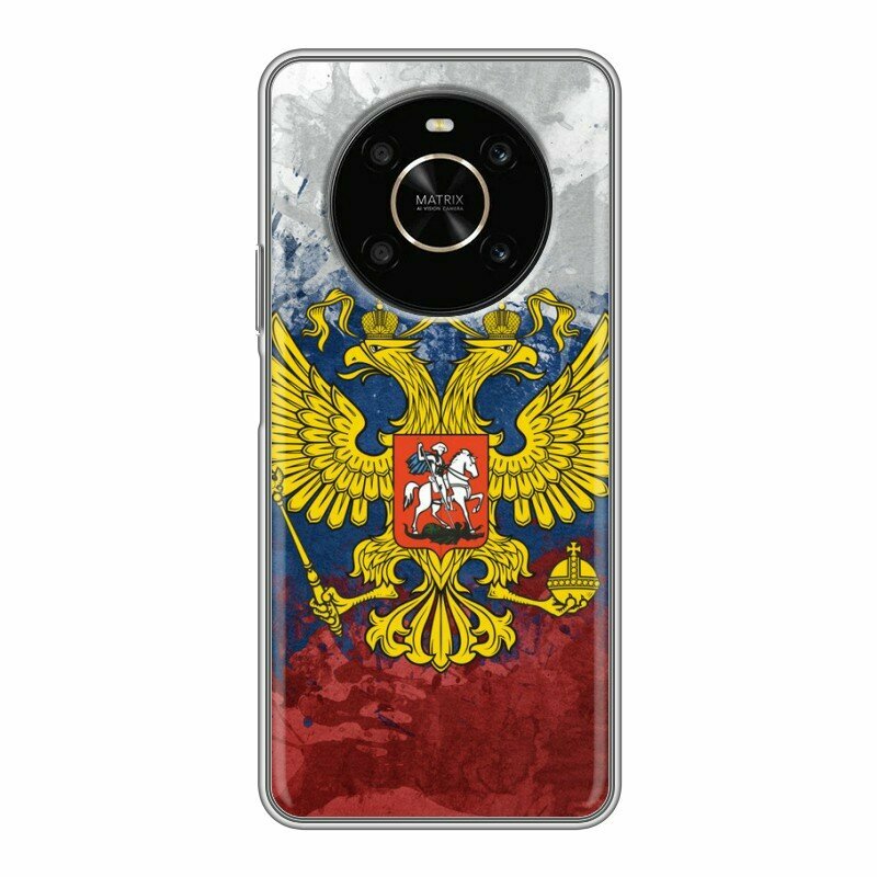 Дизайнерский силиконовый чехол для Хуавей Хонор Х9 / Huawei Honor X9 Российский флаг и герб