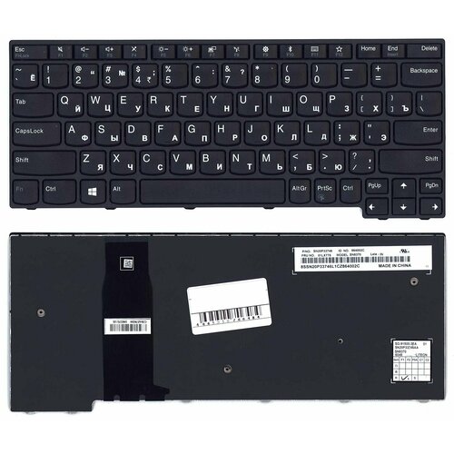 Клавиатура для ноутбука Lenovo ThinkPad Yoga 11e 5th Gen черная аккумулятор l17l3p54 для lenovo 11e 5th gen yoga 11e 5th gen l17m3p56 01av487 sb10k97630