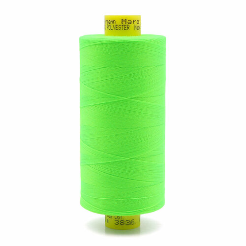 Нить универсальная Mara №120/1000 м, 100% полиэстер Gutermann, неоновый салат 3836