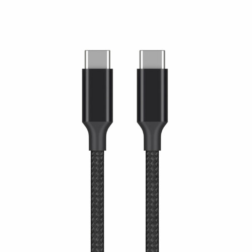 Кабель для зарядки смартфона Type-C - Type-C, 3A, 1 м, черный, нейлон, ахха 7265