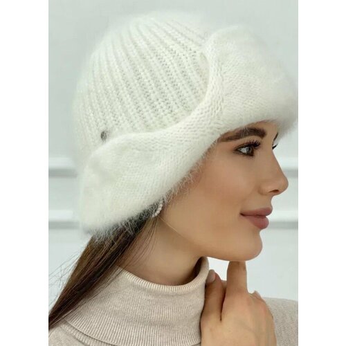 фото Шапка , размер 52/56, белый barhatiglam