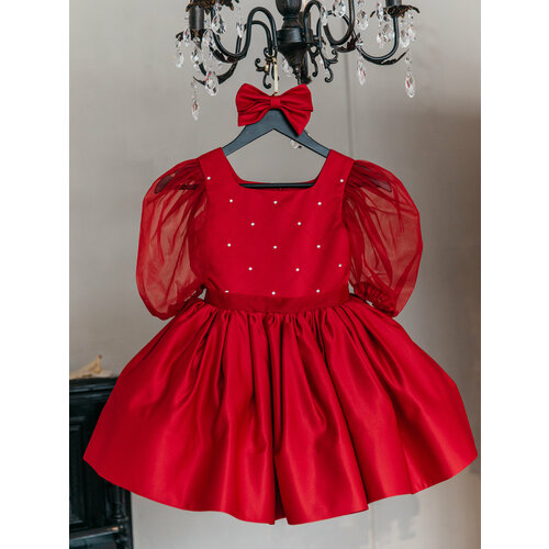 фото Платье, размер 128-134, красный ип юрк-бадретдинова а. в.