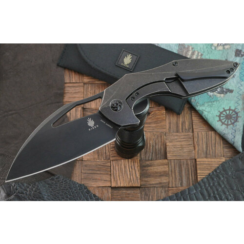 Леворукий складной нож Kizer Knives Megatherium, сталь S35VN, титан складной нож kizer c01c mini сталь cpm s35vn carbon fiber